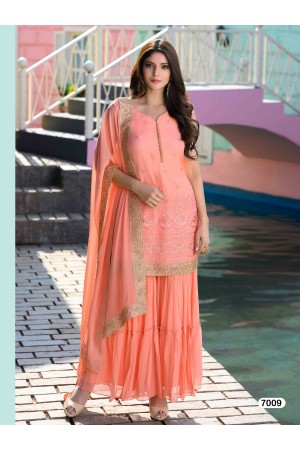 Designer Peach Color Sharara