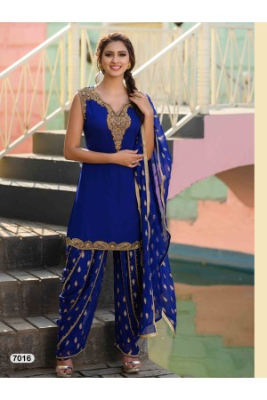 Designer Royal Blue Patiyala Salwar