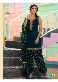 Designer Dark Green Patiyala Salwar Dhoti