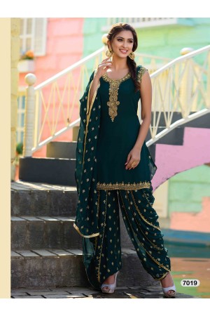 Designer Dark Green Patiyala Salwar Dhoti