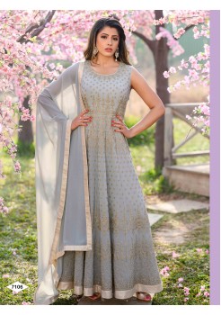 Grey Color Anarkali Gown