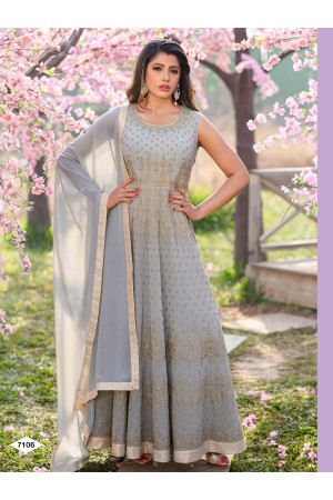 Grey Color Anarkali Gown
