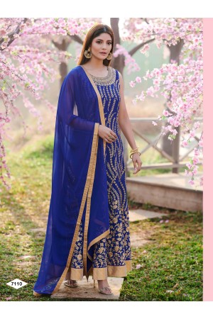Designer Blue Color Anarkali Gown