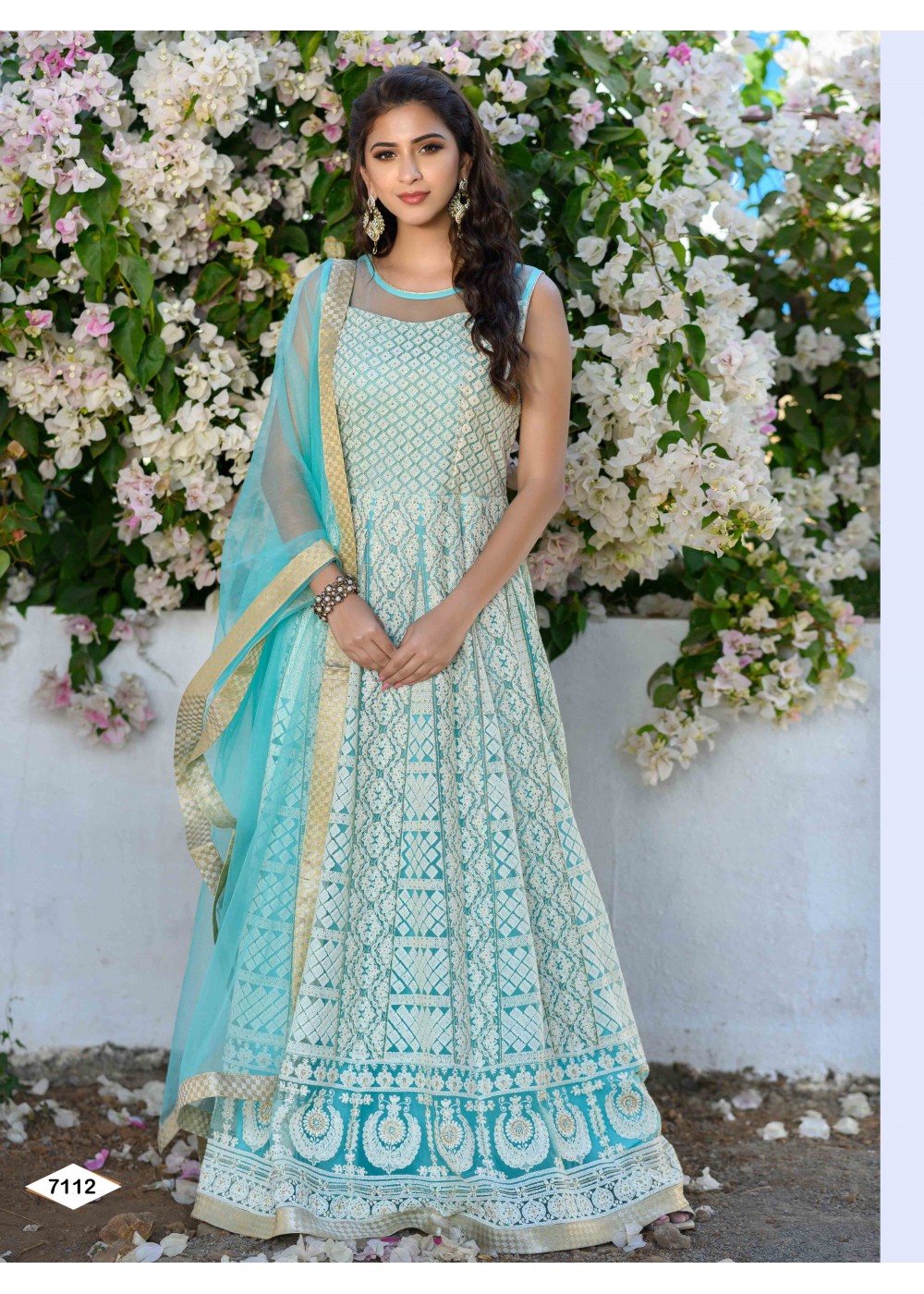 light blue anarkalis