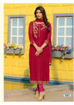 Maroonish Red Color Straight Cut Chudidar