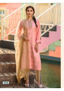 Pink & Gold Straight Cut Pant Chudidar