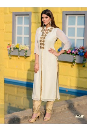 Off White Designer Kurti